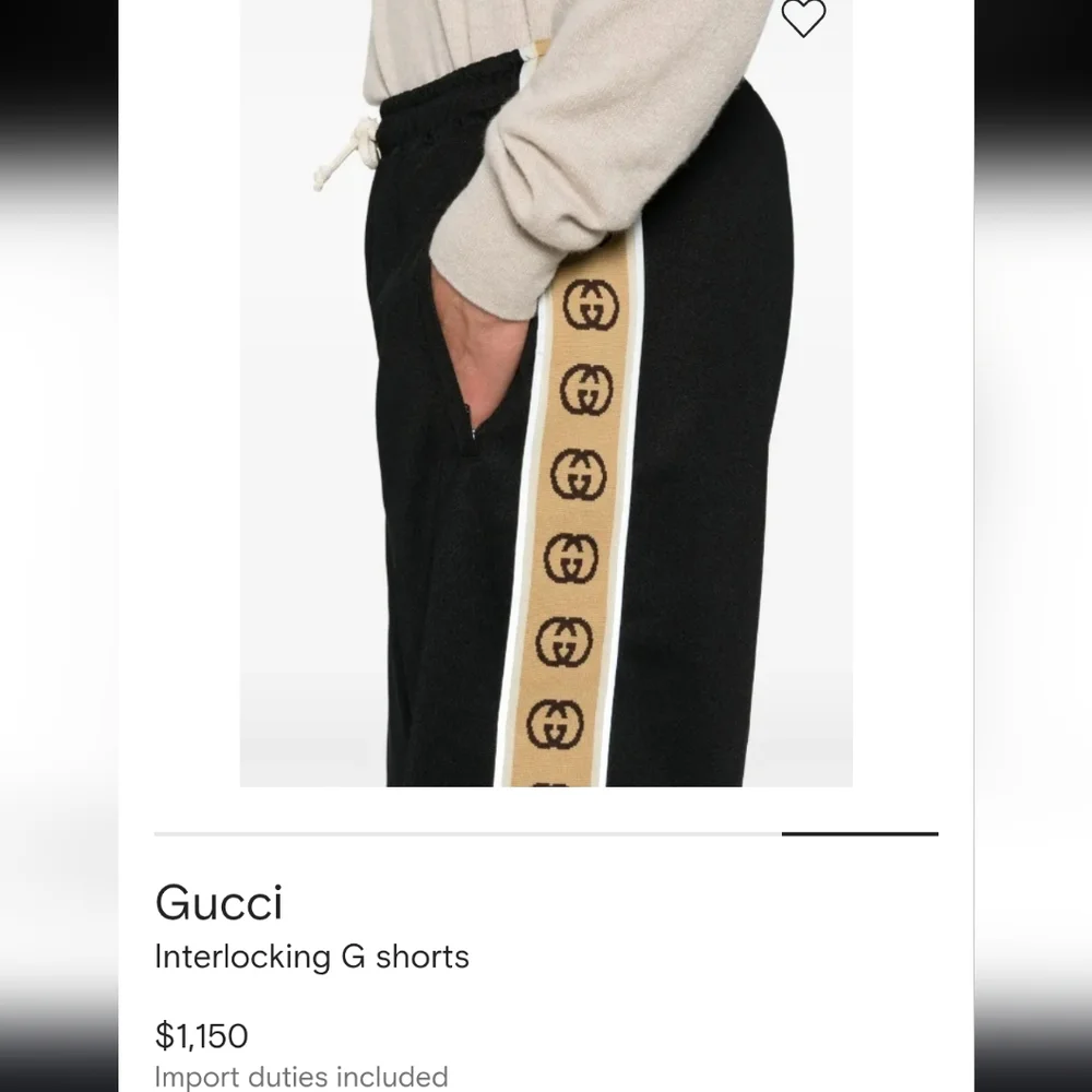 Gucci Side Double Globo Beige Shorts.
